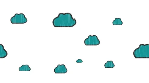 Animated Cloud rain background, Raindrops splashing, falling  rain drop loop. Stock Footage 301872478