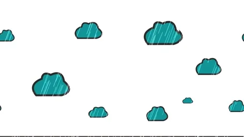 Animated Cloud rain background, Raindrops splashing, falling  rain drop loop. Stock Footage 301872510