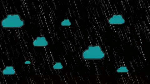 Animated Cloud rain background, Raindrops splashing, falling  rain drop loop. Stock Footage 301872568