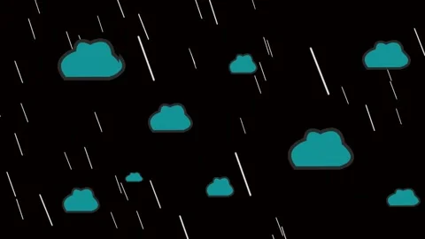 Animated Cloud rain background, Raindrops splashing, falling  rain drop loop. Stock Footage 301872573