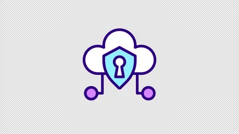 Animated cloud security color icon Video stock 220284106