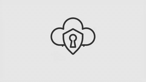 Animated cloud security linear icon Video stock 220082898