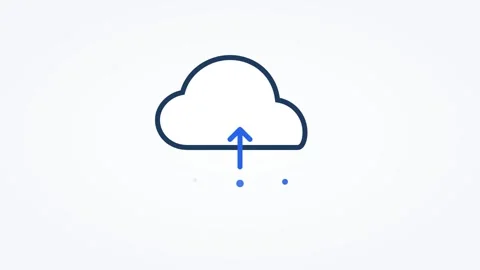 Animated cloud storage icon uploading, horizontal 16:9 seamless loop HD motion Stock Footage 345160526