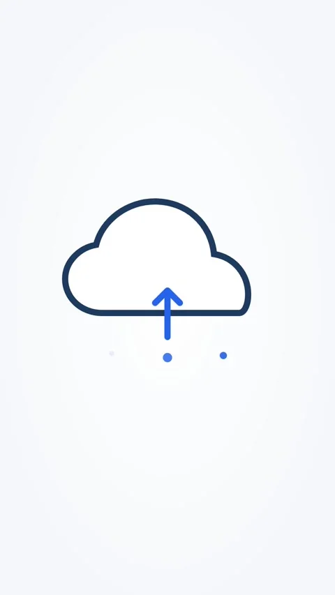 Animated cloud storage icon uploading, vertical 9:16 seamless loop HD motion Stock Footage 345160530