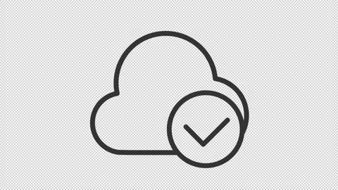 Animated cloud storage linear icon Video stock 235314192