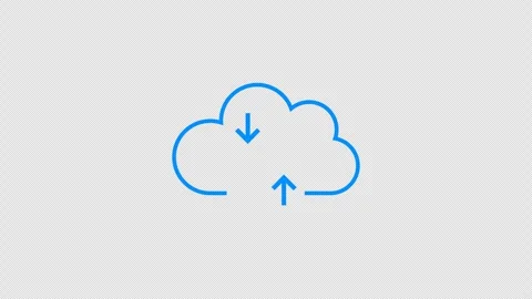 Animated cloud upload and download icons representing data transfer and con.. Stock Footage 317829197