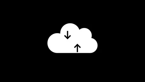 Animated cloud upload and download icons illustrating data transfer and con.. Stock Footage 317901133