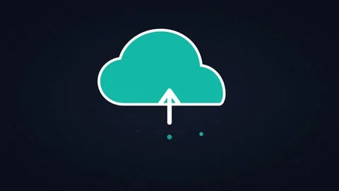Animated cloud upload arrow syncing, horizontal 16:9 seamless loop HD motion Stock Footage 345162401