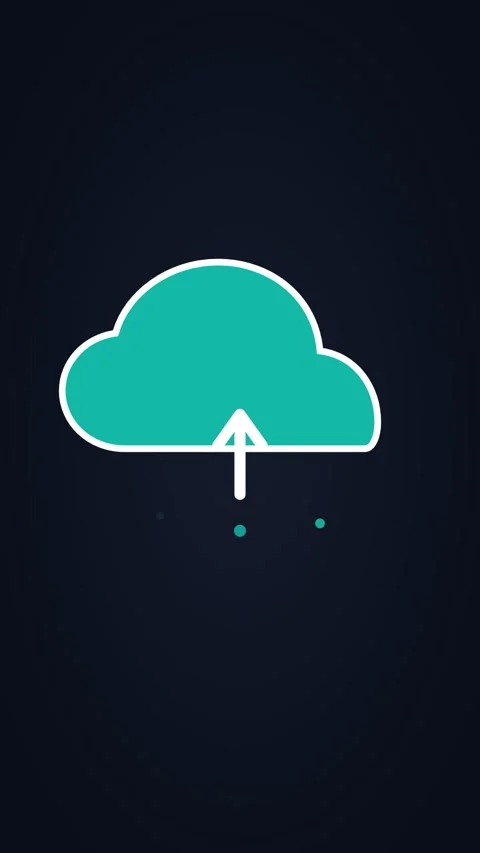 Animated cloud upload arrow syncing, vertical 9:16 seamless loop HD motion Stock Footage 345162414