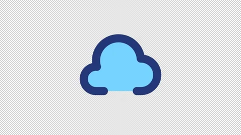 Animated cloud upload color ui icon Video stock 219470497