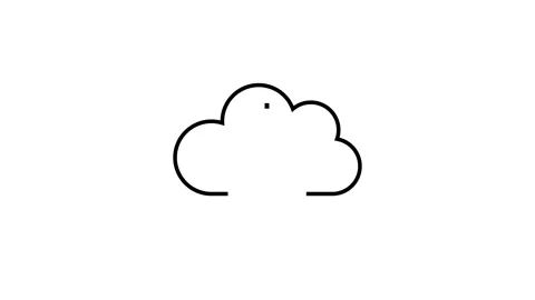 Animated cloud upload icon progressing with data transfer and completion Stock Footage 317829183
