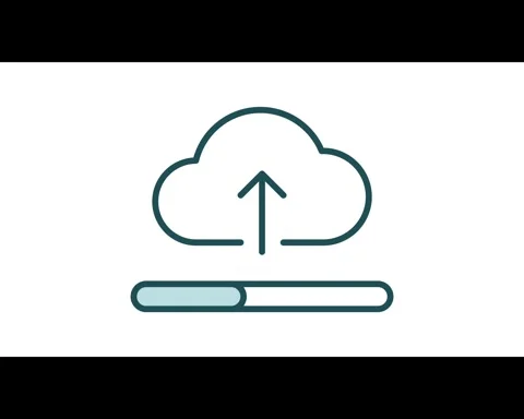 Animated Cloud Upload Icon on white background Stock Footage 342490159