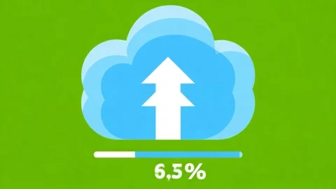 Animated cloud upload progress bar showing 93 percent completion digital da.. Stock Footage 320816583