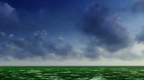 Animated clouds with foamy ocean Stock Footage 56149377