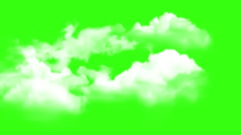 Animated Clouds on Green Screen Background Stock Footage 303383364
