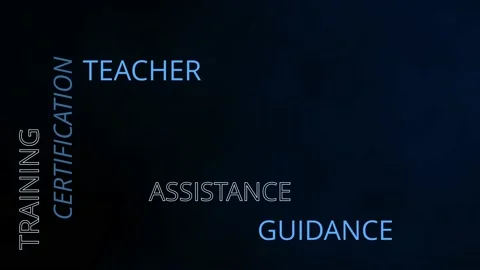 Animated coaching terms word cloud for professional training coaching Stock Footage 233027608