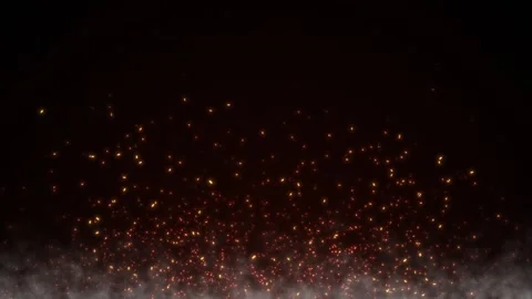 Animated coal particles. Sparks of fire with realistic smoke Stock Footage 320241624