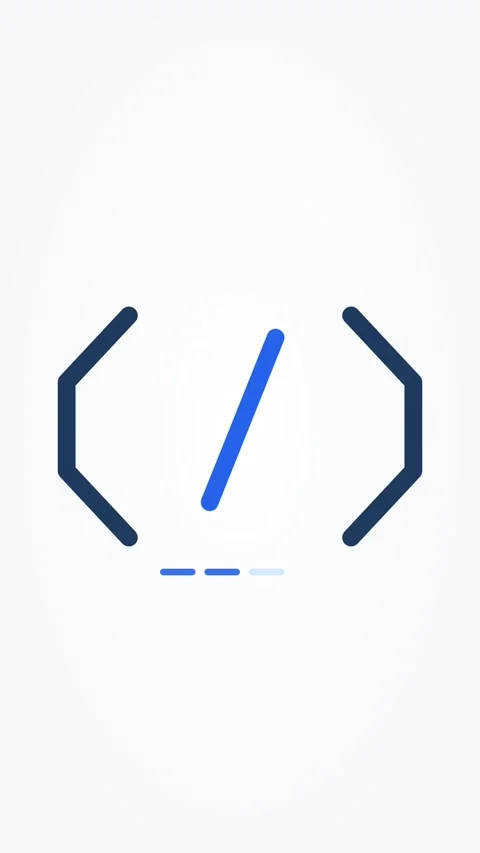 Animated code brackets icon programming, vertical 9:16 seamless loop HD motion 動画素材 345160548