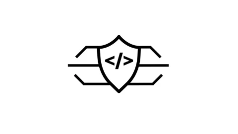 Animated Coding icon concept video Stock Footage 263046206