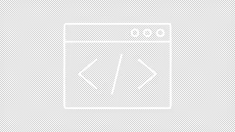Animated coding white icon Stock Footage 305458402
