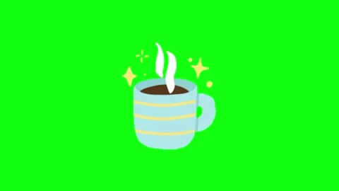 Animated coffee cup green screen Vídeos de archivo 336658475