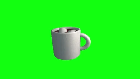Animated coffee cup green screen Stock Footage 336658486