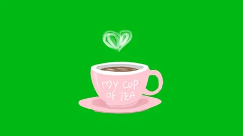 Animated Coffee Cup on Green Screen Видео 345096588