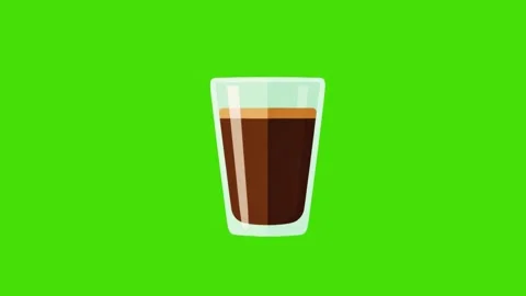 Animated coffee cup icon. concepts of coffee drinks.coffee on a green background Stock Footage 285330916