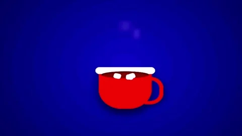 Animated coffee cup with steam in a blue background celebrating morning fre.. Stock Footage 345320250