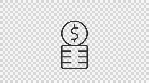 Animated coins linear icon Stock Footage 232610579