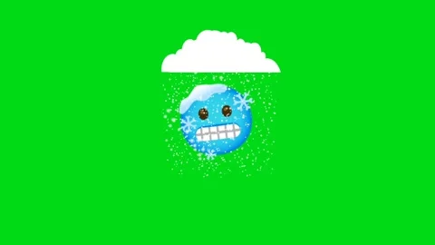 Animated cold emoji on green screen Stock Footage 336765506