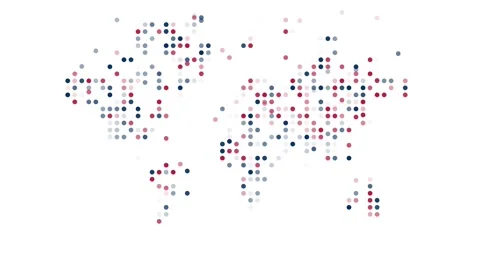 Animated Colored Dots Shaping World Map Stock Footage 312176249