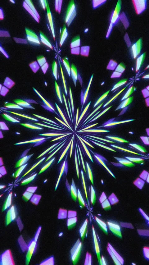 Animated colored geometric shapes generate a kaleidoscopic effect Stock Footage 317820065