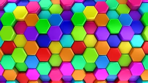 Animated Colored Hexagons Stock Footage 74932958