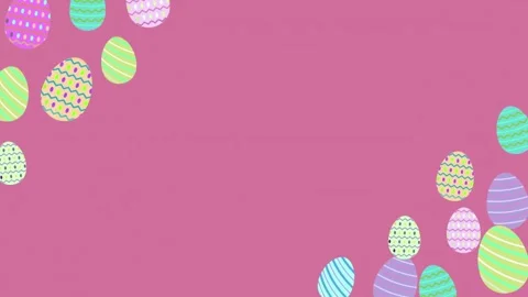 Animated colorful Easter eggs on a pink background Stock-Footage 332910852