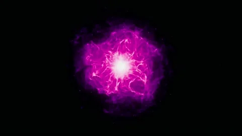 Animated colorful fire ball effect isolate on black background. Stock Footage 223290612