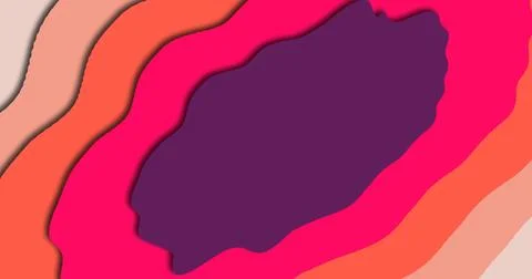 Animated colorful paper layers loop. Organic flowing shapes with soft shado.. 库存插图