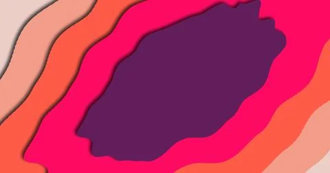Animated colorful paper layers loop. Organic flowing shapes with soft shado.. 库存插图