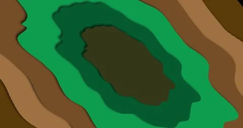 Animated colorful paper layers loop. Organic flowing shapes with soft shado.. 库存插图