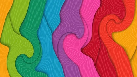Animated Colorful Stripes with Vortexes Stock Footage 131649901