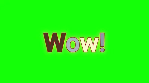 Animated colorful 'wow' text on green screen with black background 스톡 동영상 335280448