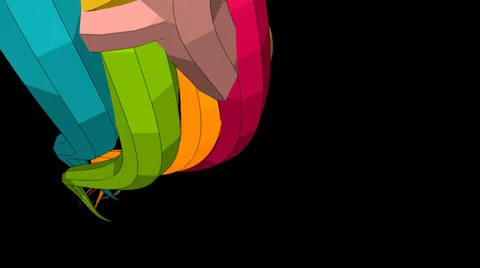 Animated colourfull 3D Comic Style Lines from back to front in a Loop Stock Footage