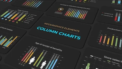 Animated Column Chart Infographics for Business Data Visualization  After Effects	Stock