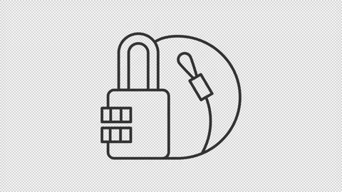 Animated combination cable lock line icon Stockbeeldmateriaal 310292940