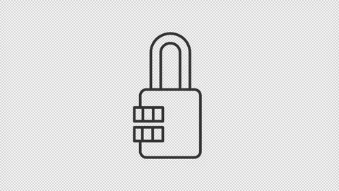 Animated combination lock line icon Video stock 310292931