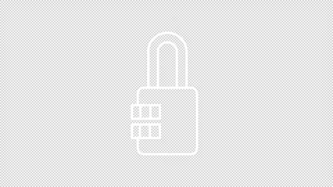 Animated combination lock white line icon Stockbeeldmateriaal 310353745