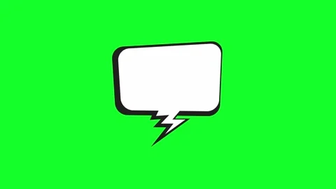Animated comic book speech bubble with white fill on a green screen backgroun Stock Footage 346724551