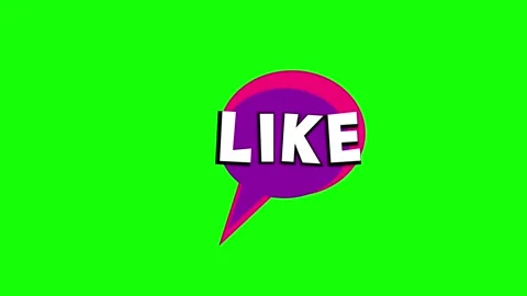 Like animated comic chat sticker on green screen for fun video overlays Stock Footage 314497215