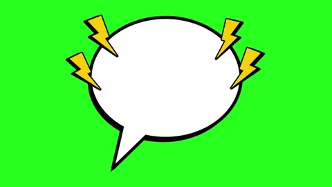 Animated Comic Speech Bubble with Lightning Stock Footage 332728705