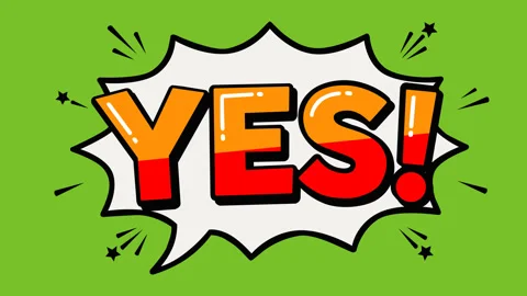 Animated Comic Speech Bubble with YES Text on Green Screen Background Stock Footage 341321249